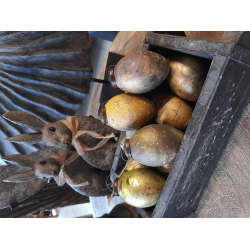 Jajo szklane wiszące stare złoto metaliczne