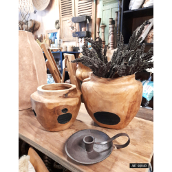 Wazon Misa Świecznik z drewna egzotycznego 23x26cm