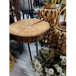 Stolik podręczny z plastra drewna dębowego