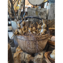 Zając Rustykalny siedzący dekoracja drewniana