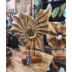 Kwiat Rzeźba z drewna mango 46cm