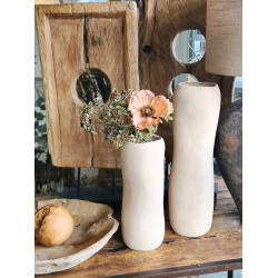 Wazon ceramiczny terakota Wysoki wąski Kremowy 40cm