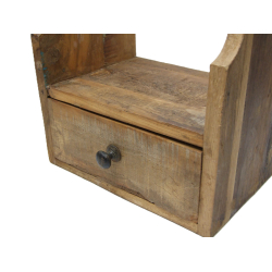 Stojak kuchenny z szufladką Półka wisząca drewno egzotyczne 36x30cm