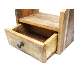 Stojak kuchenny z szufladką Półka wisząca drewno egzotyczne 36x30cm