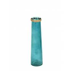Lampion/Wazon z kolorowego szkła niebieski 35cm