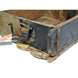 Skrzynka szufladka ze starego drewna Brązowa