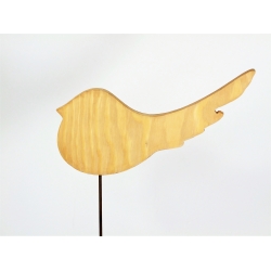 Ptak dekoracja drewniana stojąca 44cm jasny