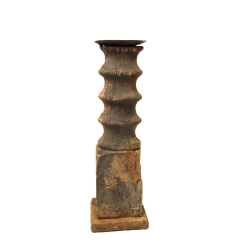 Świecznik drewniany w starym stylu 33cm