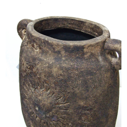 Wazon ceramiczny gliniany rustykalny z uszami XL