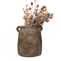 Wazon ceramiczny gliniany rustykalny z uszami XL