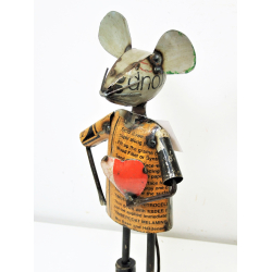 Mysz z Serduszkiem Figurka z metalu z recyclingu 42cm