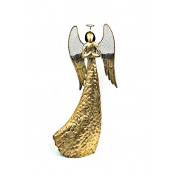 Anioł metalowy złoty 62 cm