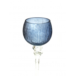 Świecznik Kielich szklany Niebieski 40cm