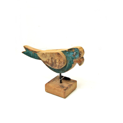 Ptak z drewna egzotycznego na podstawie  Tukusowy