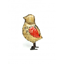 Figurka metalowa z recyklingu ptak