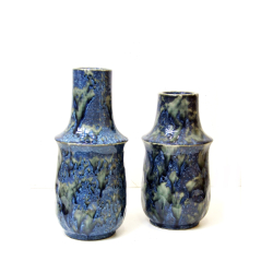 Wazon ceramiczny szkliwiony Art niebiesko-szary 25,5cm