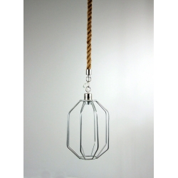 Lampa wisząca metalowa na sznurze loft