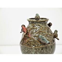 Wazon ceramiczny z ptaszkami 15cm