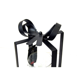 Lampion metalowy Prezent Czarny 36cm