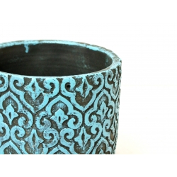 Osłonka ceramiczna/wazon marokański niebieski  18cm