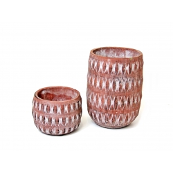 Osłonka ceramiczna/wazon bordowa 10cm