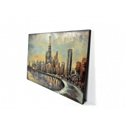 Obraz metalowy industrialny 120 x 80 cm New York