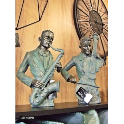Rzeźba mężczyzna Muzyk z Kontrabasem