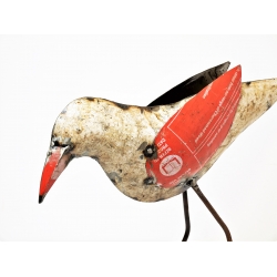 Ptak metalowy z recyclingu 33cm