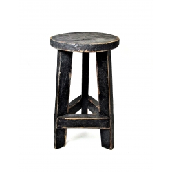 Stołek taboret z drewna egzotycznego WYSOKI CZARNY
