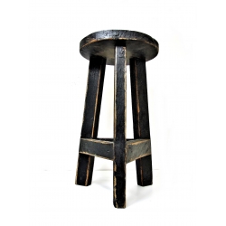 Stołek taboret z drewna egzotycznego WYSOKI CZARNY