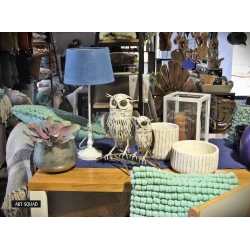 Sowy metalowe dekoracja 36 cm