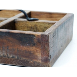 Skrzynka szufladka ze starego drewna poczwórna