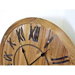 Zegar drewniany LOFT industrialny 70cm