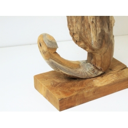 Rzeźba Konik morski z drewna tekowego XL 67cm