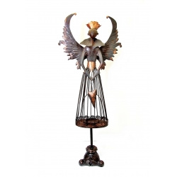 Anioł świecznik metalowy industrialny 85 cm