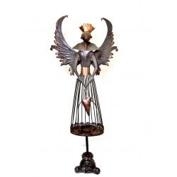 Anioł świecznik metalowy industrialny 85 cm