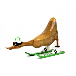 Kaczka na nartach drewno tekowe XL Zielony
