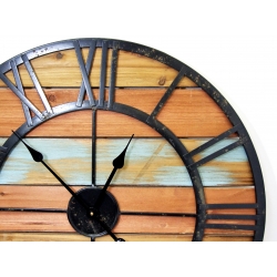 Zegar drewniany kolor LOFT industrialny 70cm
