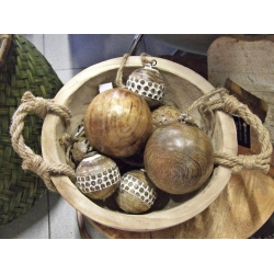 Bombka drewniana z mango 10cm gładka