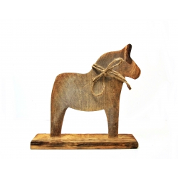 Konik drewniany brązowy Koń Scandi 30cm