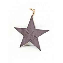 Gwiazda wisząca drewniana postarzana Vintage 26cm