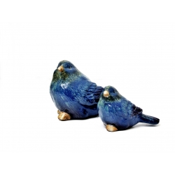 Ptak ceramiczny niebieski 9cm