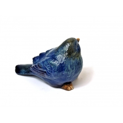 Ptak ceramiczny niebieski 13cm