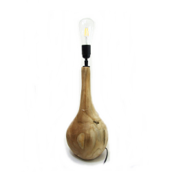 Lampa Rzeżba w kształcie Wazou Drewno Teak 42cm