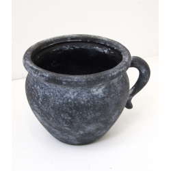 Wazon dzbanek ceramiczny Czarny S