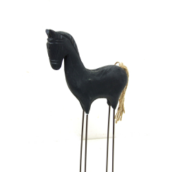Koń Konik drewniany skandynawski Czarny 34cm