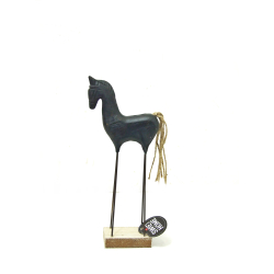 Koń Konik drewniany skandynawski Czarny 25cm