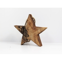 Gwiazda wisząca z drewna tekowego 18 cm