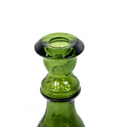 Świecznik szklany butelkowa zieleń 20 cm