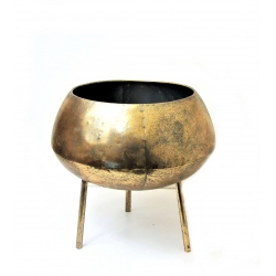 Donica złota metalowa osłonka /wazon na nóżkach